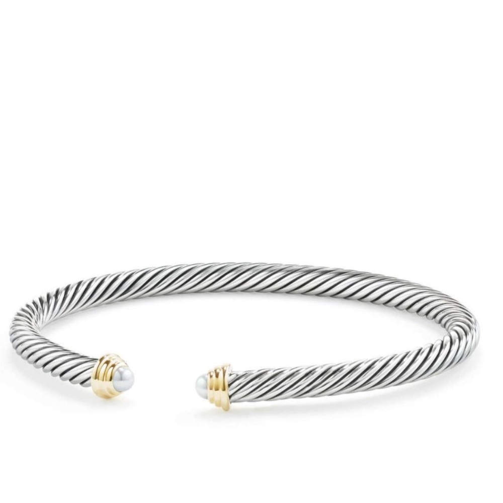 David Yurman cable kids freshwater pearl bracelet